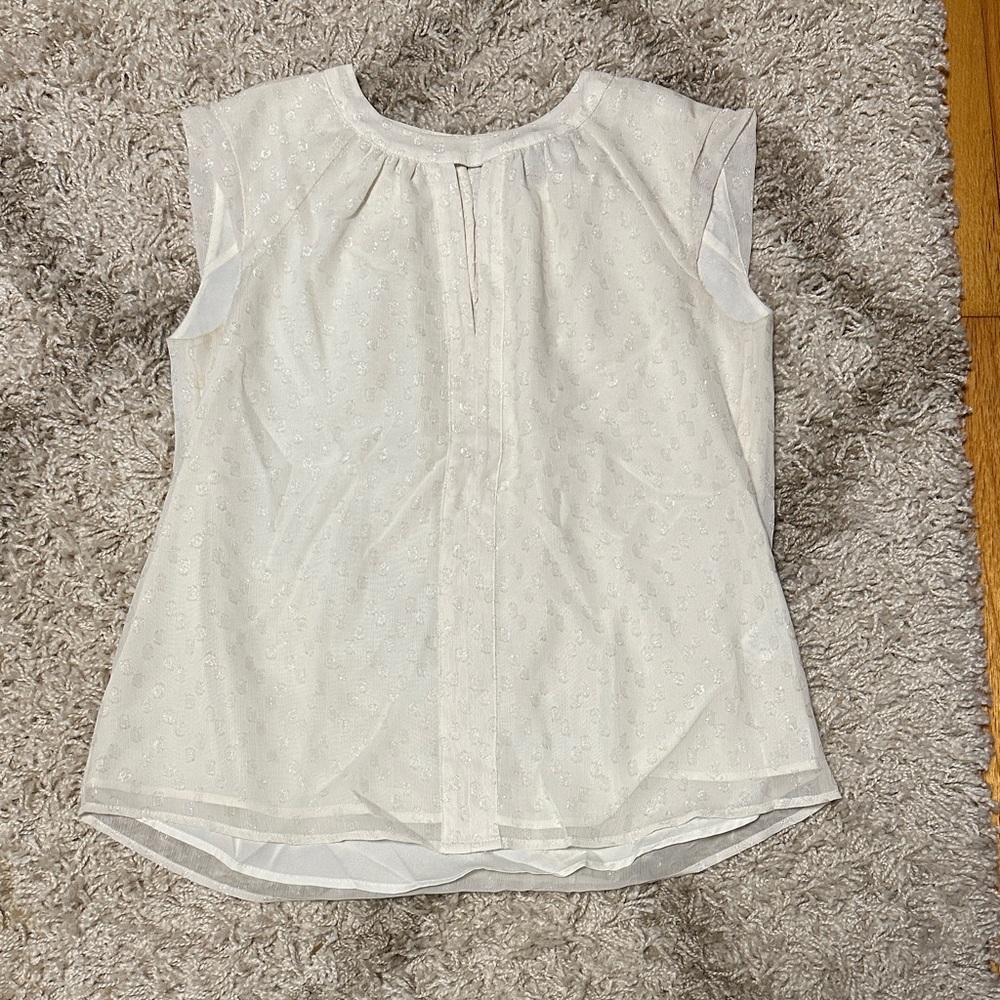 French Connection White Textured Blouse